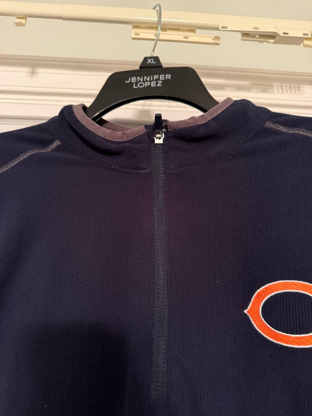 Antigua Chicago Bears Navy Men’s Quarter Zip Pullover Fleece Sweatshirt Mens XXL - Picture 3 of 9
